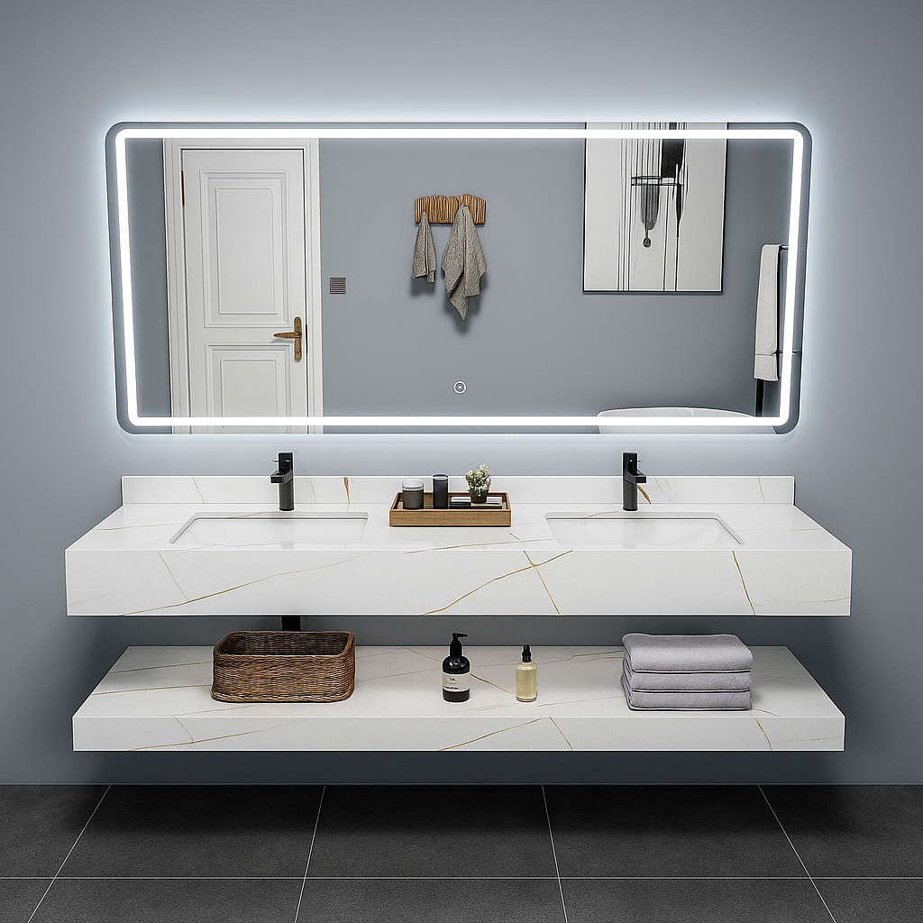Vellavista MarbreLuxe DualSink Floating Vanity