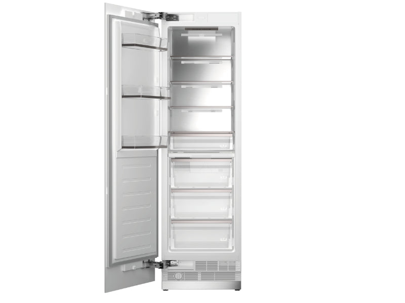 Bertazzoni Professional V-Series 24" Built-In Freezer Column with Ice Maker - Stainless Steel, Carbonio, & Panel Ready - Reversible Door