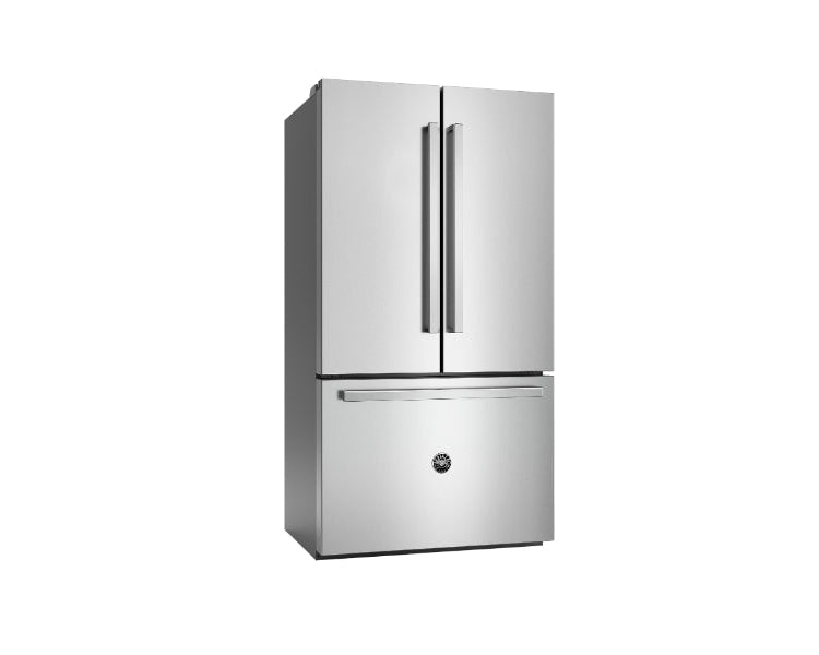 Bertazzoni Professional 36" Counter Depth Freestanding French Door Refrigerator with Ice Maker & Water Dispenser - Stainless Steel, & White