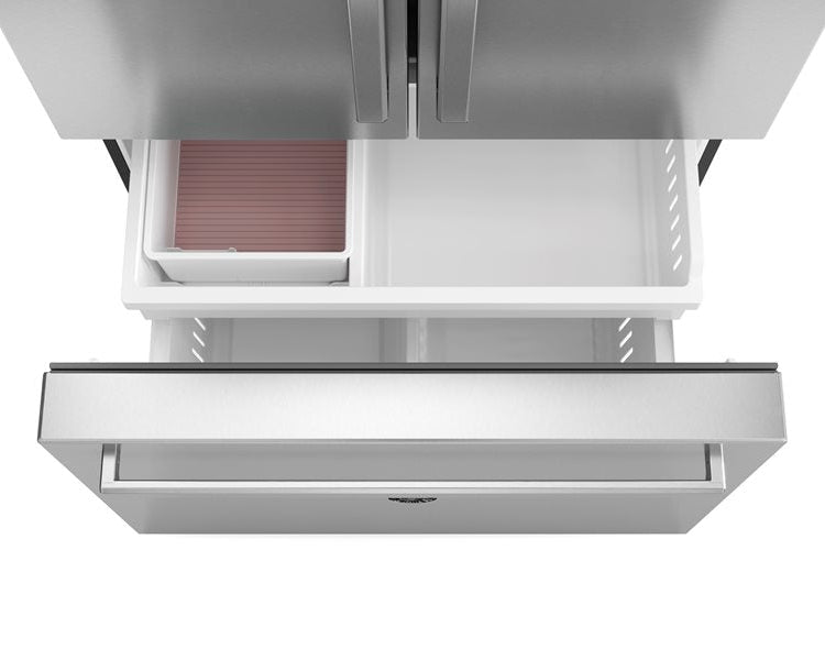 Bertazzoni Professional 36" Counter Depth Freestanding French Door Refrigerator with Ice Maker & Water Dispenser - Stainless Steel, & White