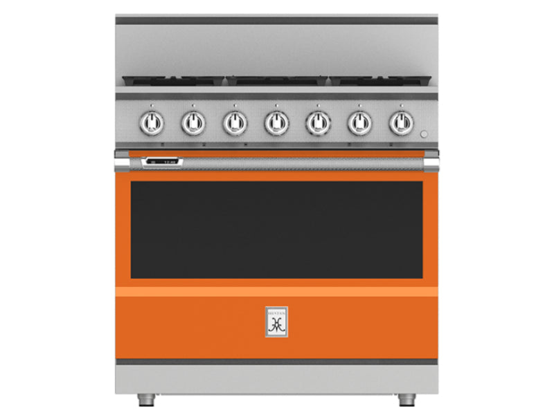 Hestan 36" Range 5 Burner — Dual Fuel, Stainless Steel & Custom Colors