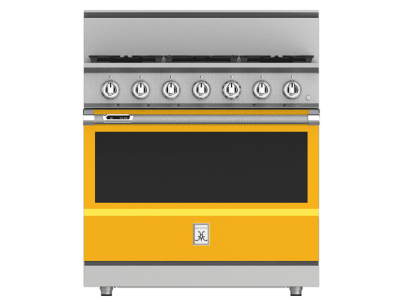 Hestan 36" Range 5 Burner — Dual Fuel, Stainless Steel & Custom Colors