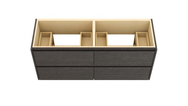 Vanderloc Gilded Double Drawer Wall-Mounted - Undermount Bathroom Vanity