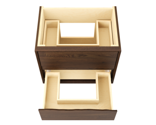 Vanderloc Ventura Two Drawer Single Wall Mounted - Undermount Bathroom Vanity