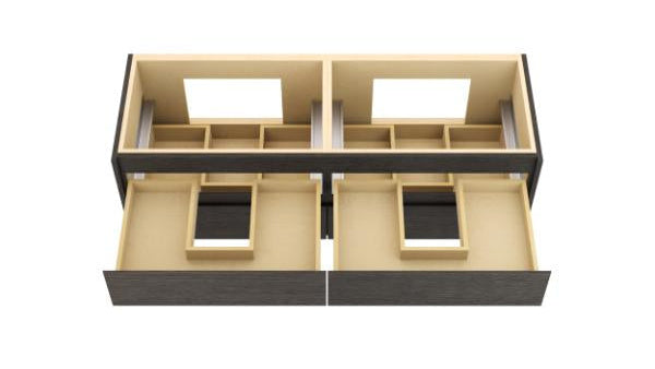 Vanderloc Gilded Double Drawer Wall-Mounted - Vessel Bathroom Vanity