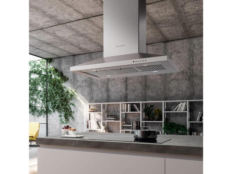 Faber Dama Isola Island Hood - 600 CFM - Stainless Steal
