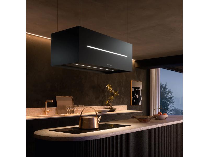 Faber Graziosa Isola Island Hood - 600 CFM - Black Matte