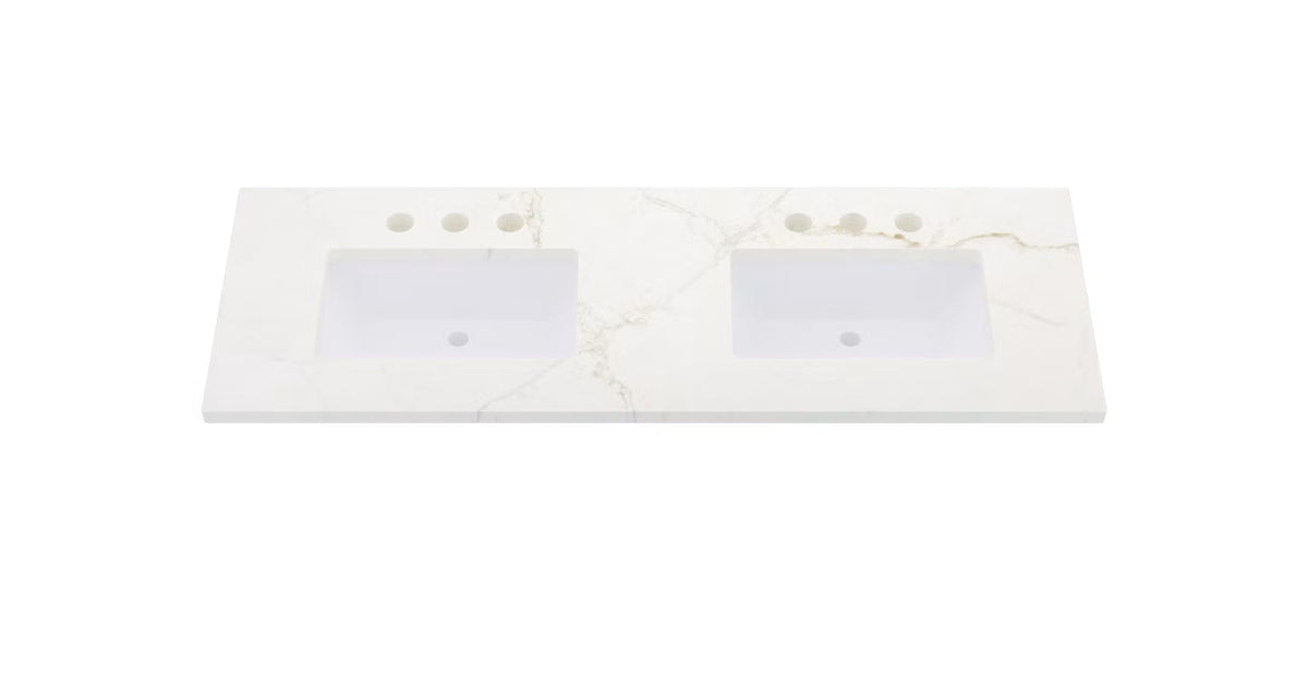 Vanderloc Silestone® Quartz Vanity Top - Double Rectangle Centered Sink