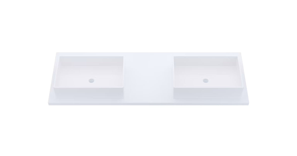 Vanderloc Silestone® Quartz Vanity Top - Double Vigo Offset Sink