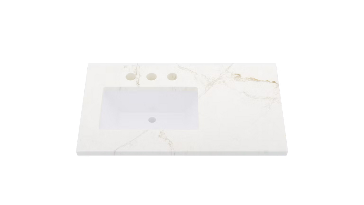 Vanderloc Silestone® Quartz Vanity Top - Single Rectangle Left Offset Sink