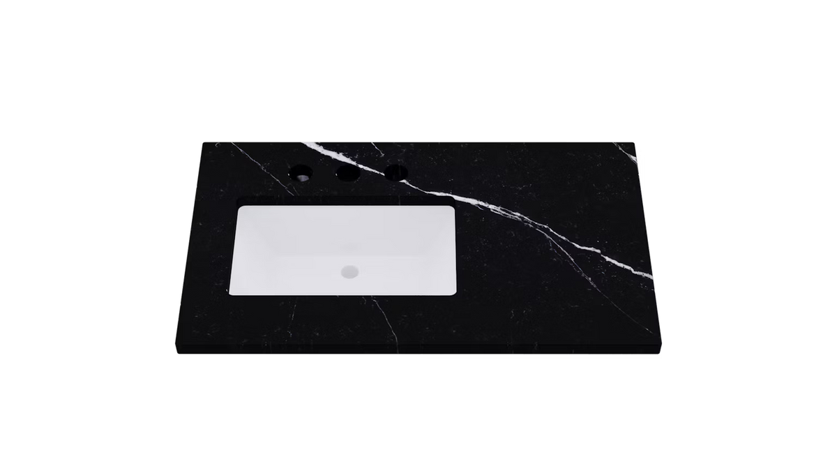 Vanderloc Silestone® Quartz Vanity Top - Single Rectangle Left Offset Sink