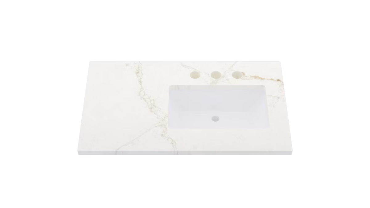 Vanderloc Silestone® Quartz Vanity Top - Single Rectangle Right Offset Sink