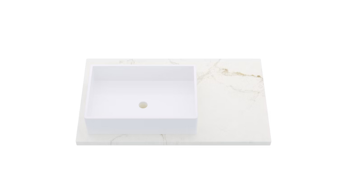 Vanderloc Silestone® Quartz Vanity Top - Single Vigo Left Offset Sink