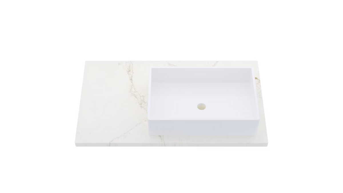 Vanderloc Silestone® Quartz Vanity Top - Single Vigo Right Offset Sink