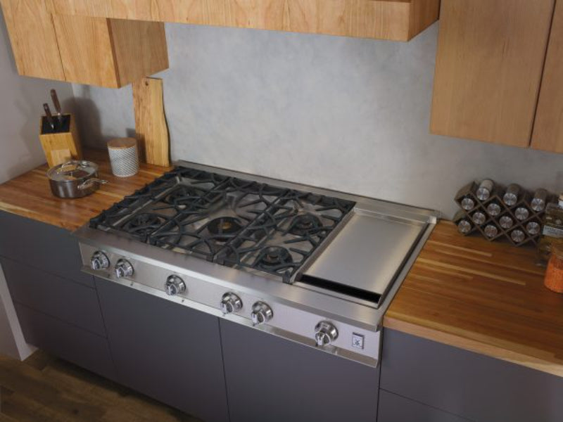 Hestan 48" Rangetop 5 Burner with Griddle — All Gas, Stainless Steel & Custom Finishes