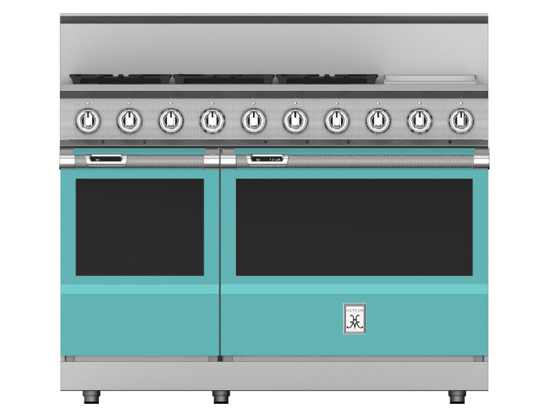 Hestan 48" Range 5 Burner with Griddle — Dual Fuel, Stainless Steel & Custom Finishes