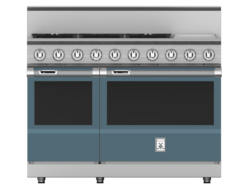 Hestan 48" Range 5 Burner with Griddle — Dual Fuel, Stainless Steel & Custom Finishes