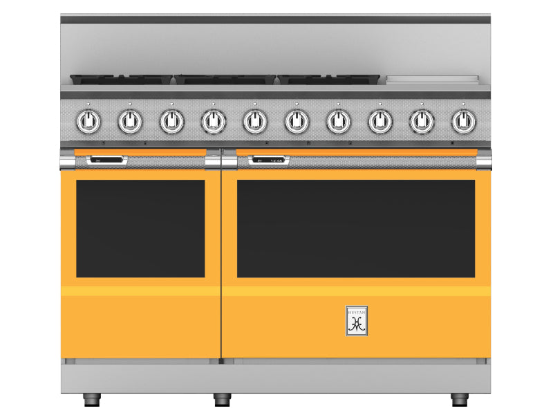 Hestan 48" Range 5 Burner with Griddle — Dual Fuel, Stainless Steel & Custom Finishes
