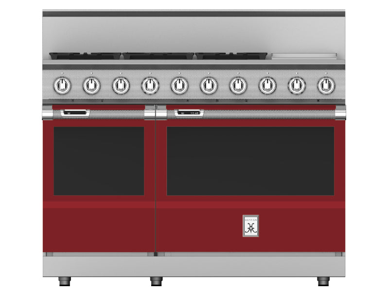 Hestan 48" Range 5 Burner with Griddle — Dual Fuel, Stainless Steel & Custom Finishes
