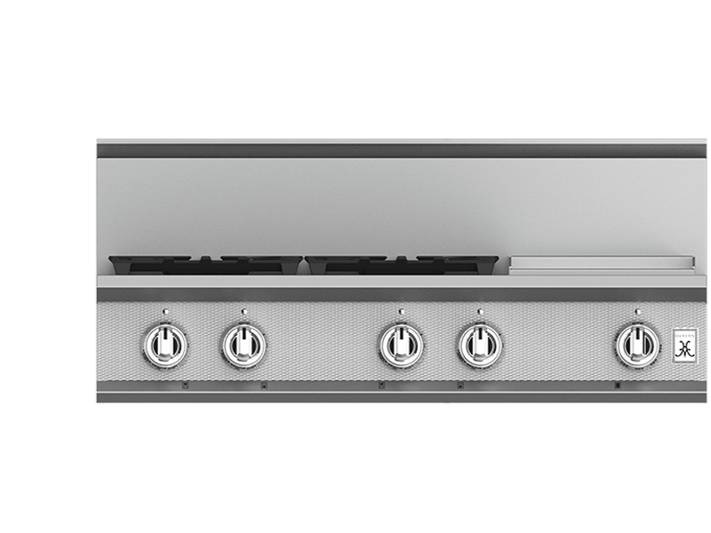 Hestan 36" Rangetop 4 Burner with Griddle — All Gas, Stainless Steel & Custom Finishes