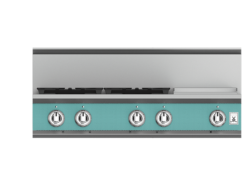 Hestan 36" Rangetop 4 Burner with Griddle — All Gas, Stainless Steel & Custom Finishes