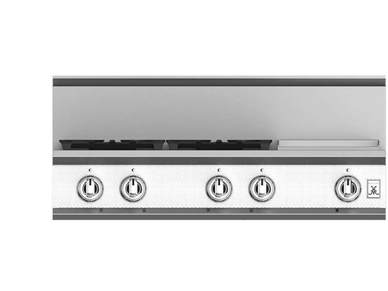 Hestan 36" Rangetop 4 Burner with Griddle — All Gas, Stainless Steel & Custom Finishes
