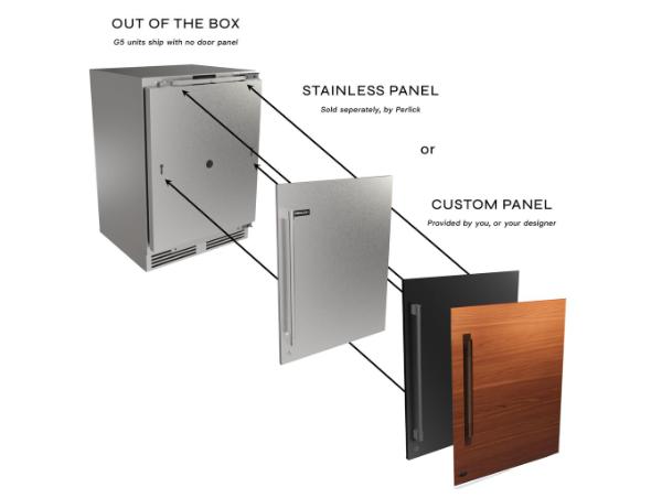 Perlick G5 Core 24" Solid Door Beverage Center – Indoor/Outdoor Rated - Panel Ready