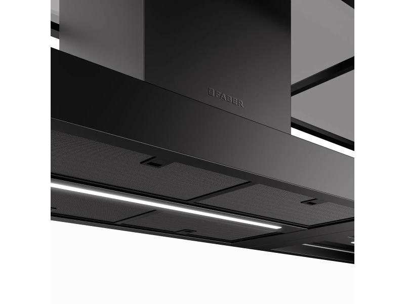 Faber T-Shelf Island Hood - 600 CFM - Black Matte
