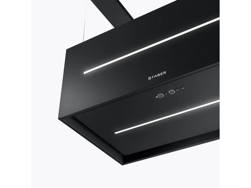 Faber Graziosa Isola Island Hood - 600 CFM - Black Matte