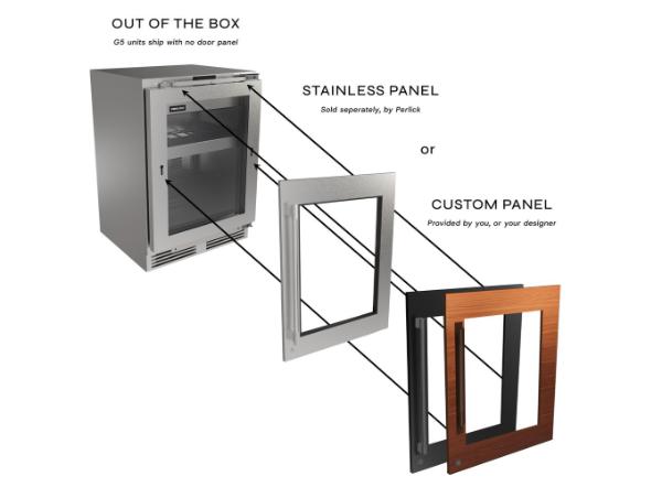 Perlick G5 Core 24" Glass Door Refrigerator – Indoor/Outdoor Rated - Panel Ready