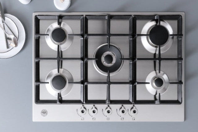 Bertazzoni Professional Series 36" Front Control Cooktop: Gas - Stainless Steel & Carbonio