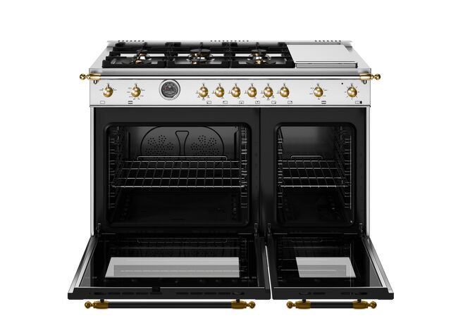 Bertazzoni Heritage Series 48" Range: Gas, Dual Fuel, and Induction — Stainless Steel, Black, and Ivory