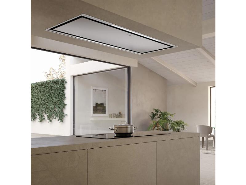 Faber Stratus Isola Ceiling Hood - 600 CFM - Stainless Steel & White Glass