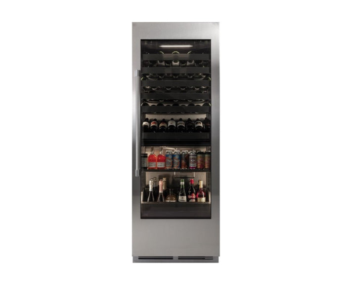 Perlick C-Series 30" Glass Door Dual Zone Wine & Beverage Column – Indoor - Stainless Steel & Panel Ready - Right & Left Hinge