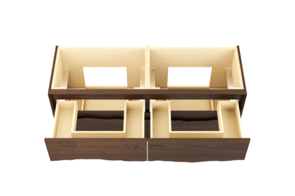 Vanderloc Ventura Four Drawer Double Wall Mounted - Undermount Bathroom Vanity