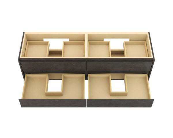 Vanderloc Gilded Double Drawer Wall-Mounted - Vessel Bathroom Vanity