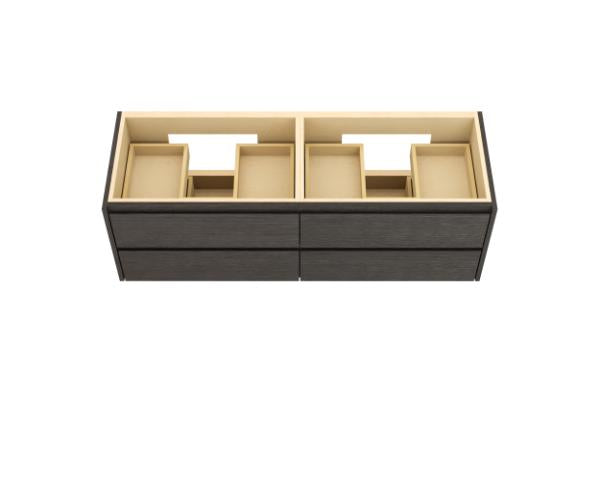 Vanderloc Gilded Double Drawer Wall-Mounted - Vessel Bathroom Vanity