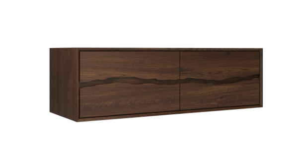 Vanderloc Ventura Four Drawer Double Wall Mounted Bathroom Vanity with Integrated Wood Countertop
