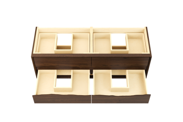 Vanderloc Ventura Four Drawer Double Wall Mounted - Vessel Bathroom Vanity