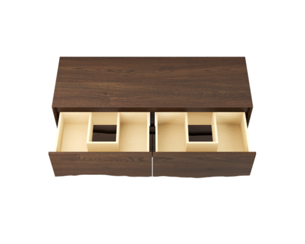 Vanderloc Ventura Four Drawer Double Freestanding Bathroom Vanity with Integrated Wood Countertop