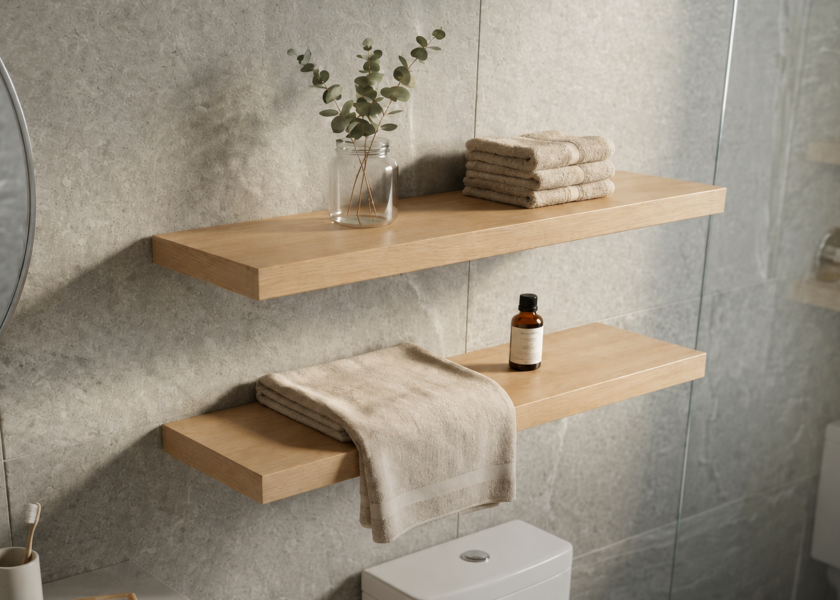 Floating shelves image with text removed