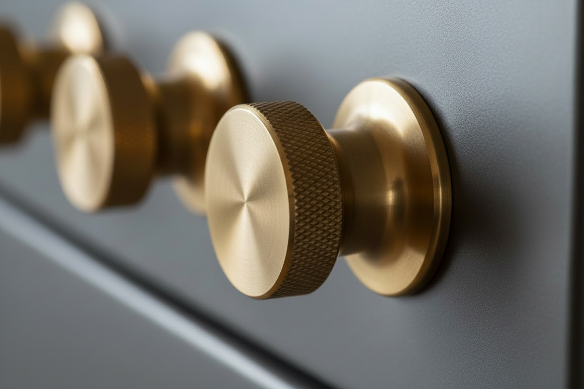 Luxury matching brass range knobs