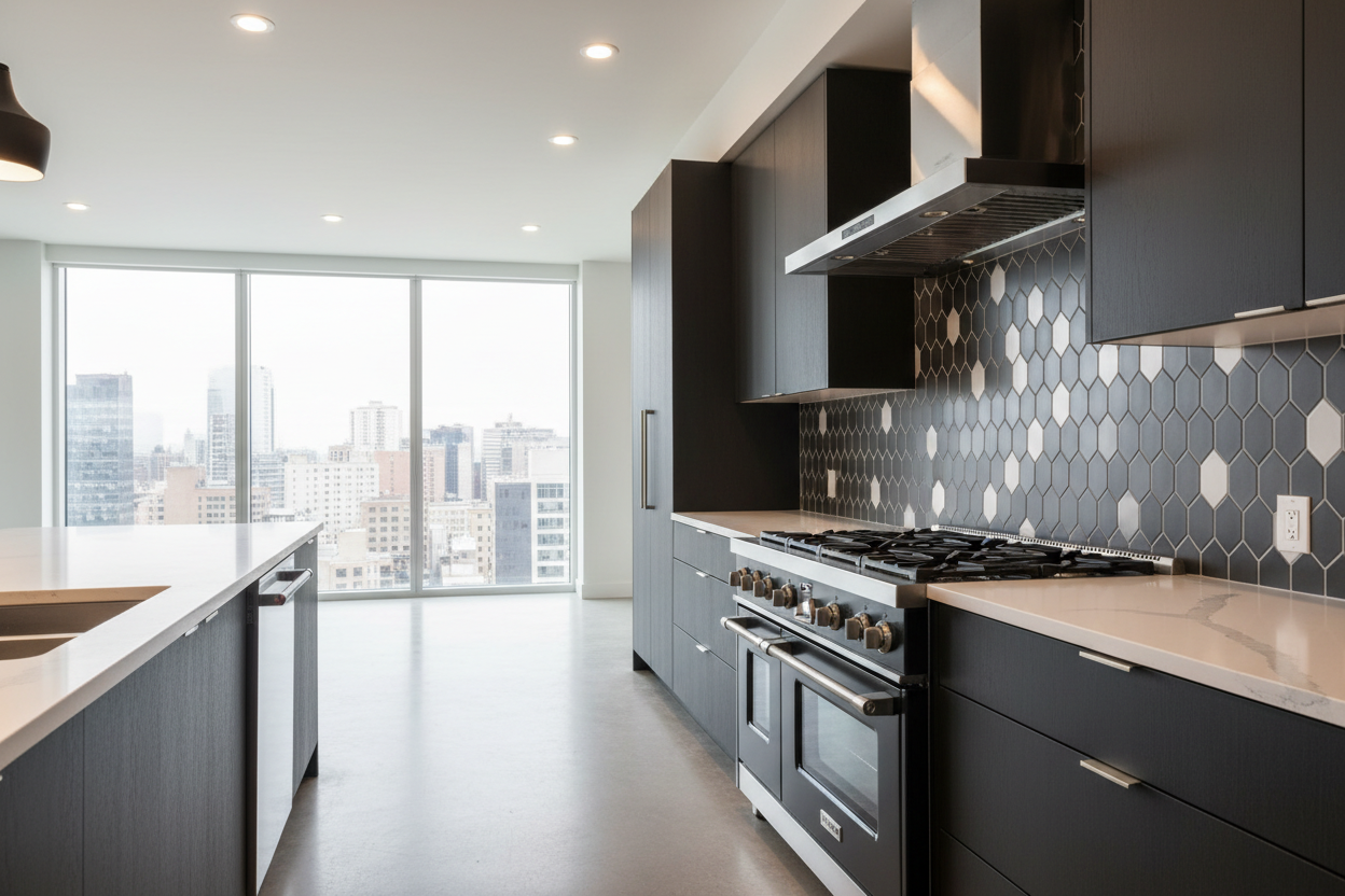 Modern Townhouse Gallery Range in Contemporary Kitchen