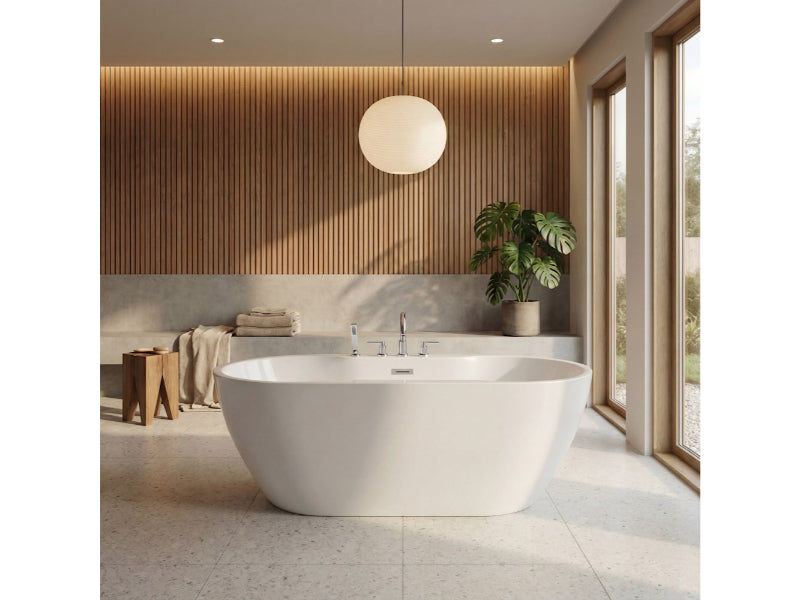 Produits Neptune Berlin F1 AFR Acrylic Freestanding Bathtub – Center Drain – White