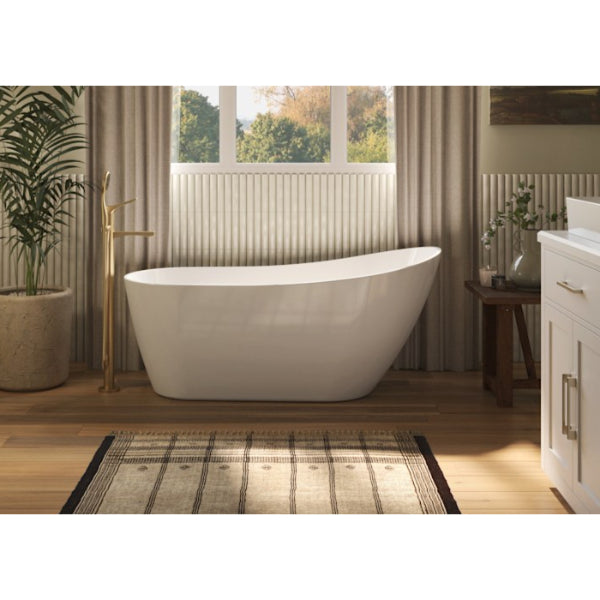 Produits Neptune Liege AFR Acrylic Freestanding Soaking Bathtub – End Drain – White