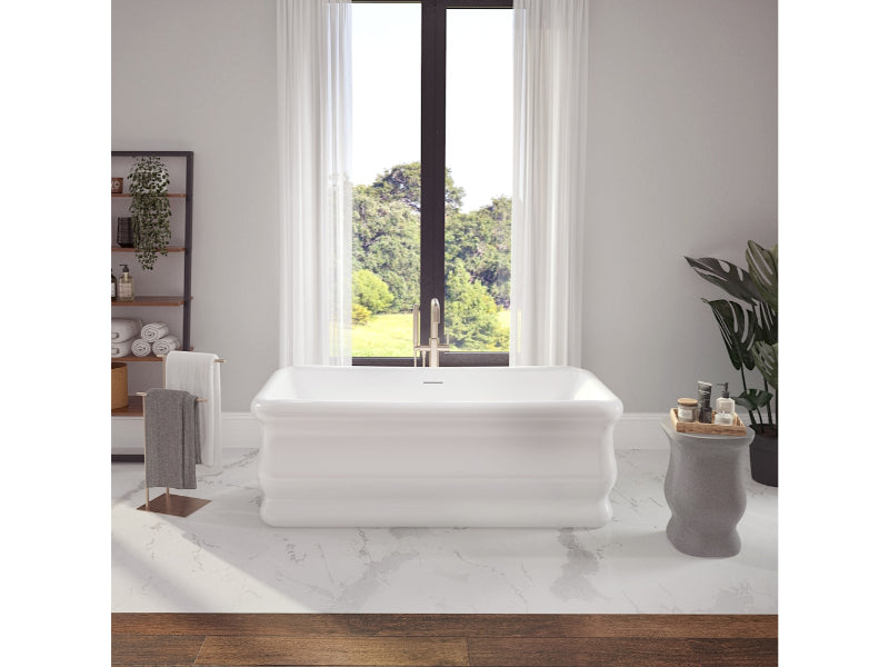Produits Neptune Loira Acrylic Freestanding Bathtub – Center Drain – White