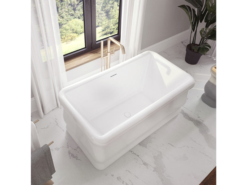 Produits Neptune Loira Acrylic Freestanding Bathtub – Center Drain – White