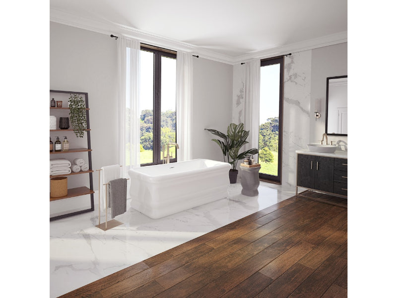 Produits Neptune Loira Acrylic Freestanding Bathtub – Center Drain – White