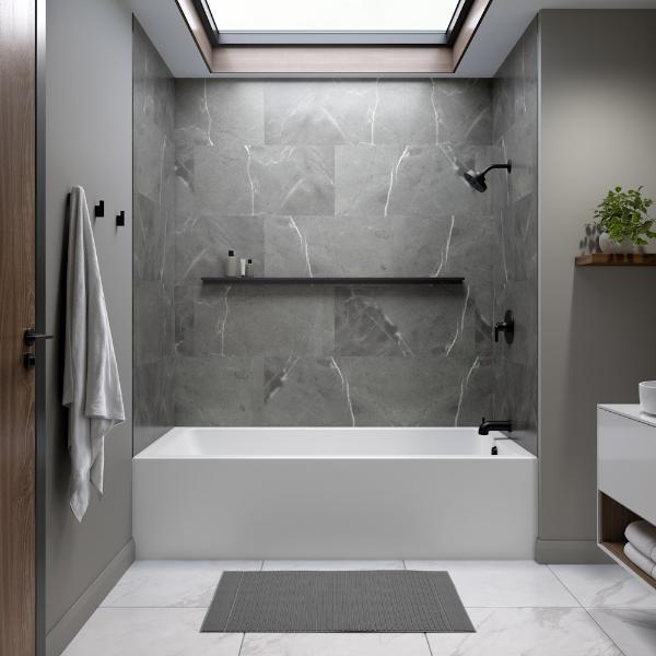 Produits Neptune Pia IFS AFR Acrylic Alcove Bathtub - Soaking or Therapy - Right/Left Drain - White