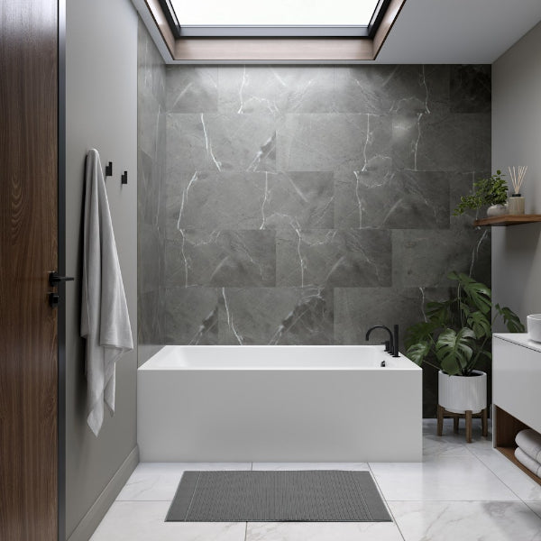 Produits Neptune Pia IFS AFR Acrylic Right/Left Corner Bathtub - Soaking or Therapy - Right/Left Drain - White